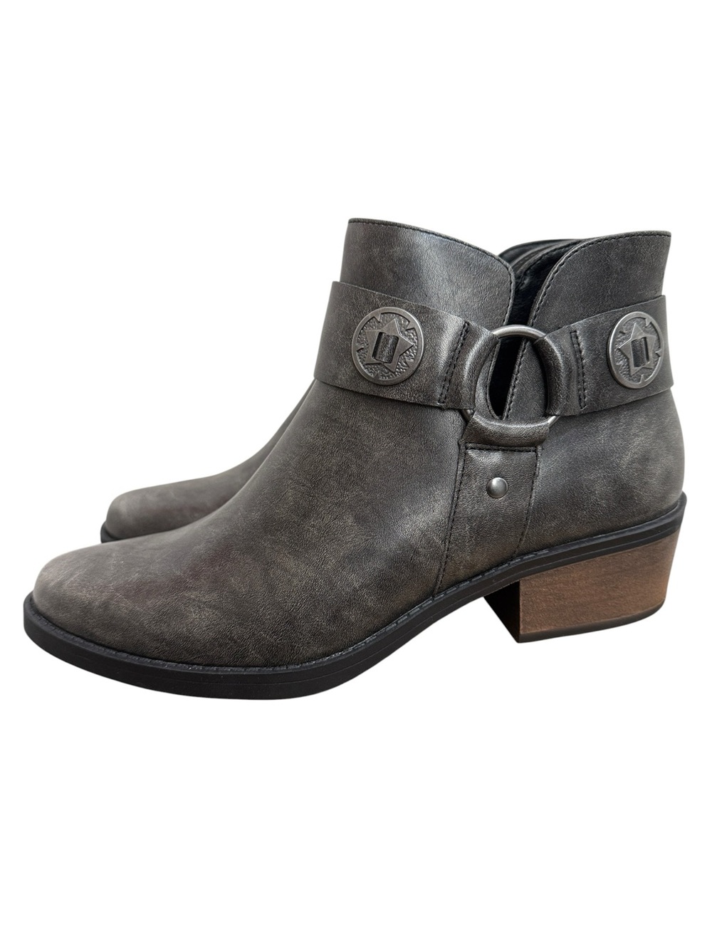 Frye & Co Western Ankle Boots Harness Buckle Block Heel 9.5